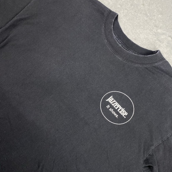 Vintage Jazzercise Shirt Mens Size XL‎ Black Sun Faded Cardio Strength Stretch - Picture 1 of 13